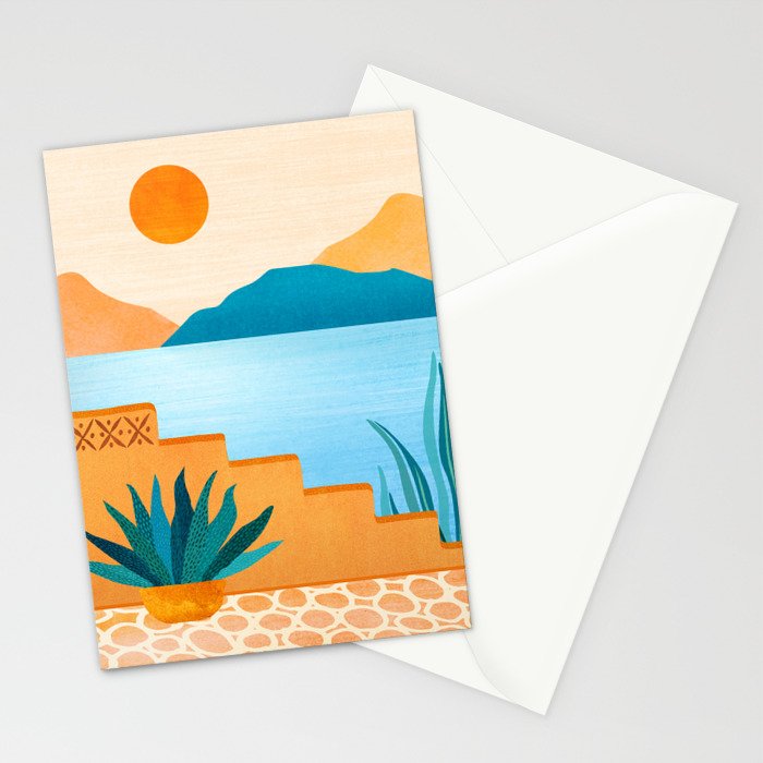 Cabo Desert Landscape Illustration Stationery Card Gallery Image 2