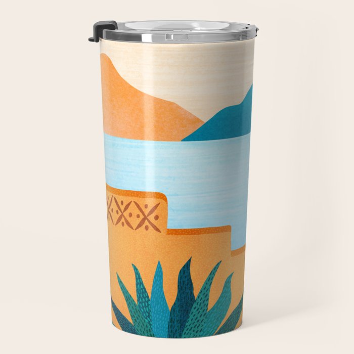Cabo Desert Landscape Illustration Travel Mug Gallery Image 3
