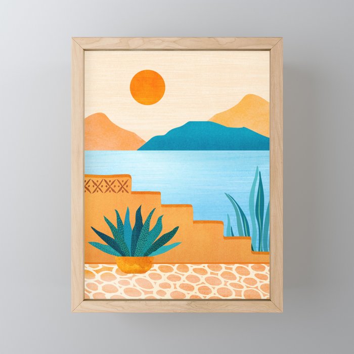 Cabo Desert Landscape Illustration Mini Art Print Gallery Image 1