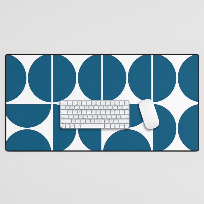 Mid Century Modern Blue Square Desk Mat Gallery Image 1