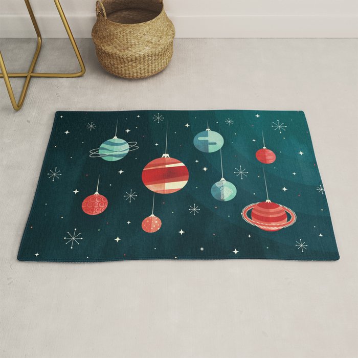 Joy to the Universe (in Teal) Rug Gallery Image 1