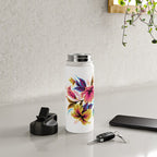 Hibiscus Butterflies - Multicolor Water Bottle Gallery Image 4