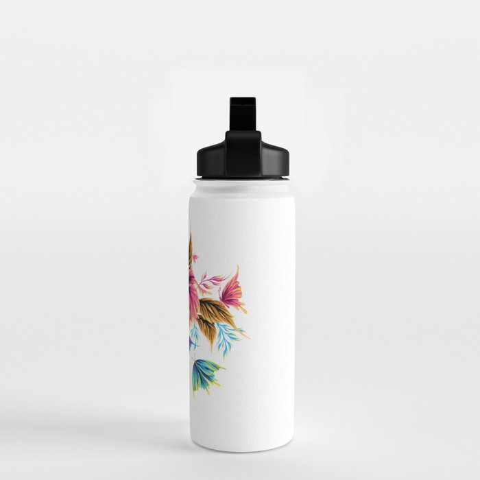Hibiscus Butterflies - Multicolor Water Bottle Gallery Image 2