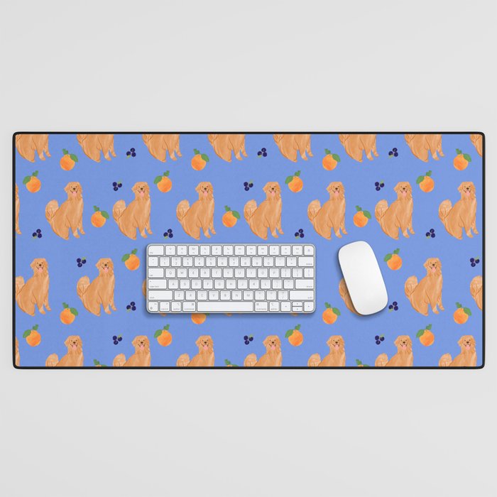 Golden Retriever and fruits Desk Mat Gallery Image 1