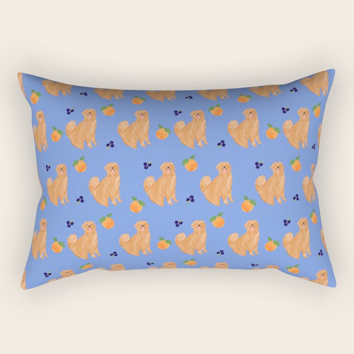 Golden Retriever and fruits Rectangular Pillow Gallery Image 2