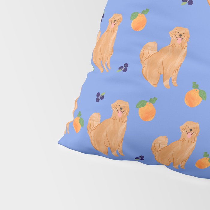 Golden Retriever and fruits Pillow Sham Gallery Image 4