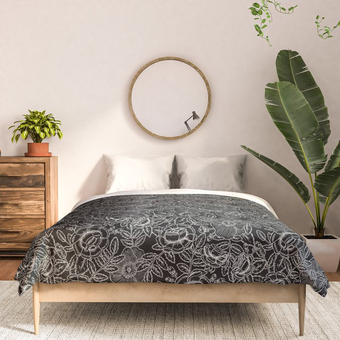 Gothic Rose in Black and White Comforter Gallery Image 3