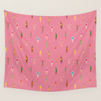Swimmers in a Sea of Pink Wall Tapestry Gallery Image 4