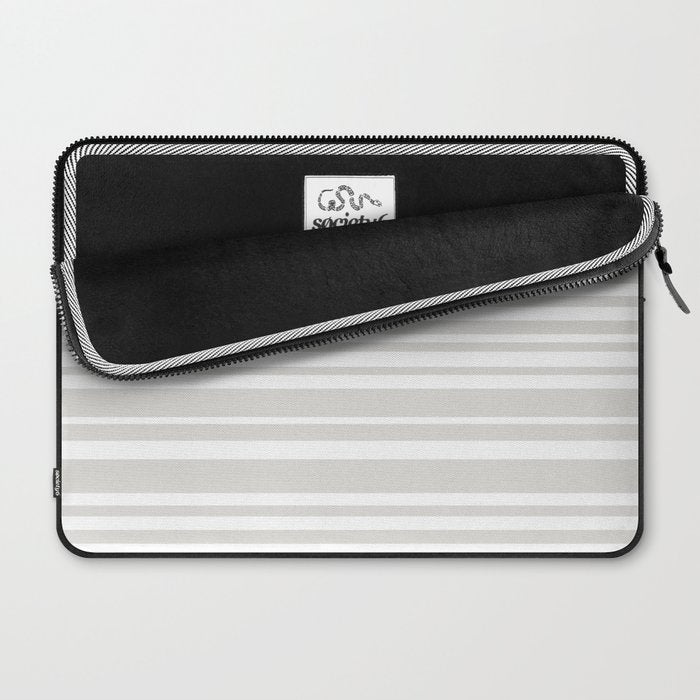 Classic Stripes XLII - Grey and White Laptop Sleeve Gallery Image 2