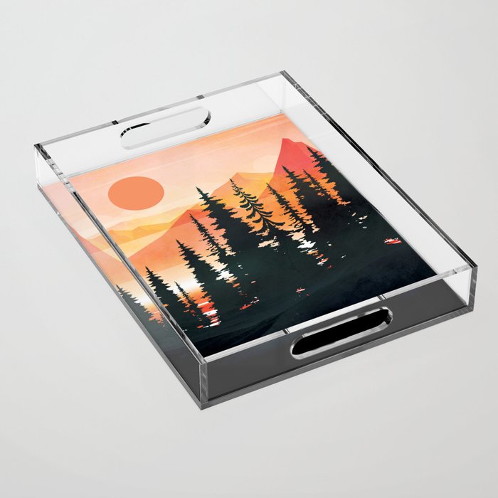 Pine Forest Sunset 2 Acrylic Tray Gallery Image 1