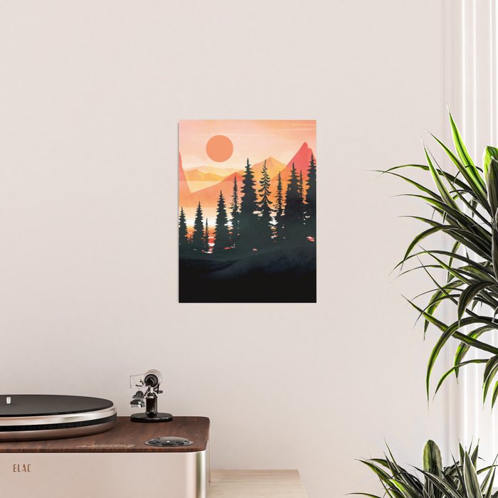 Pine Forest Sunset 2 Poster Gallery Image 2