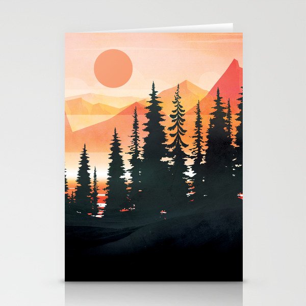 Pine Forest Sunset 2 Stationery Card Gallery Image 2