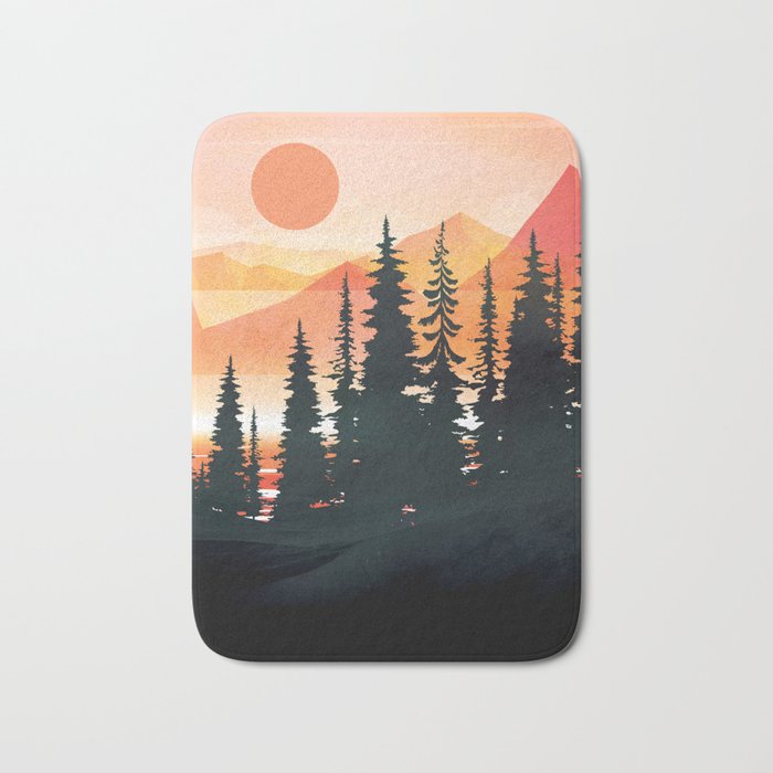 Pine Forest Sunset 2 Bath Mat Gallery Image 1