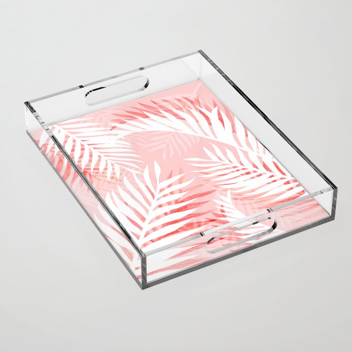 Tropical bliss - coral Acrylic Tray Gallery Image 1