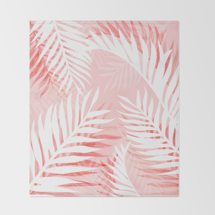 Tropical bliss - coral Throw Blanket Gallery Image 2
