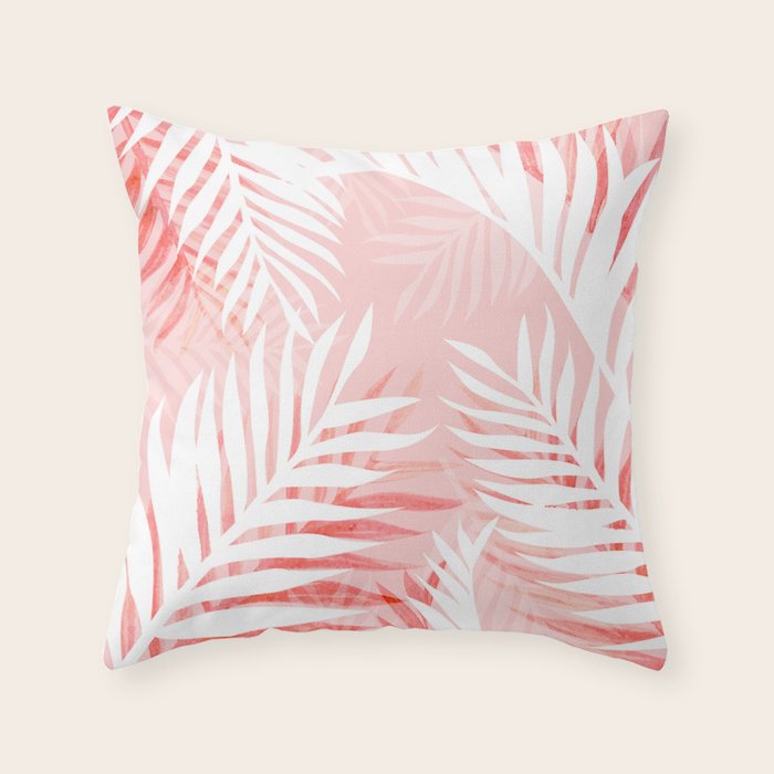 Tropical bliss - coral Throw Pillow Gallery Image 1