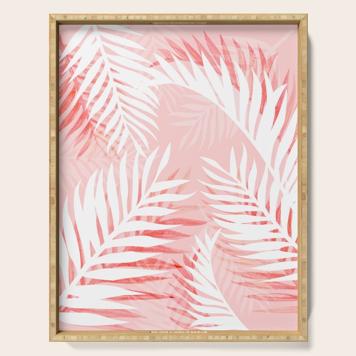 Tropical bliss - coral Serving Tray Gallery Image 1