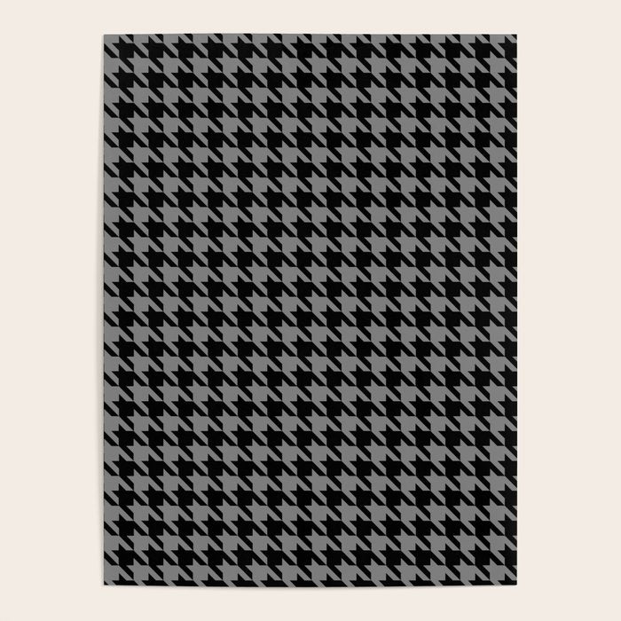 Black and Grey Classic houndstooth pattern Poster Gallery Image 4