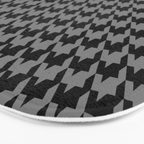 Black and Grey Classic houndstooth pattern Bath Mat Gallery Image 3