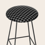 Black and Grey Classic houndstooth pattern Stool Gallery Image 2