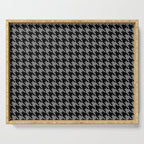 Black and Grey Classic houndstooth pattern Serving Tray Gallery Image 1