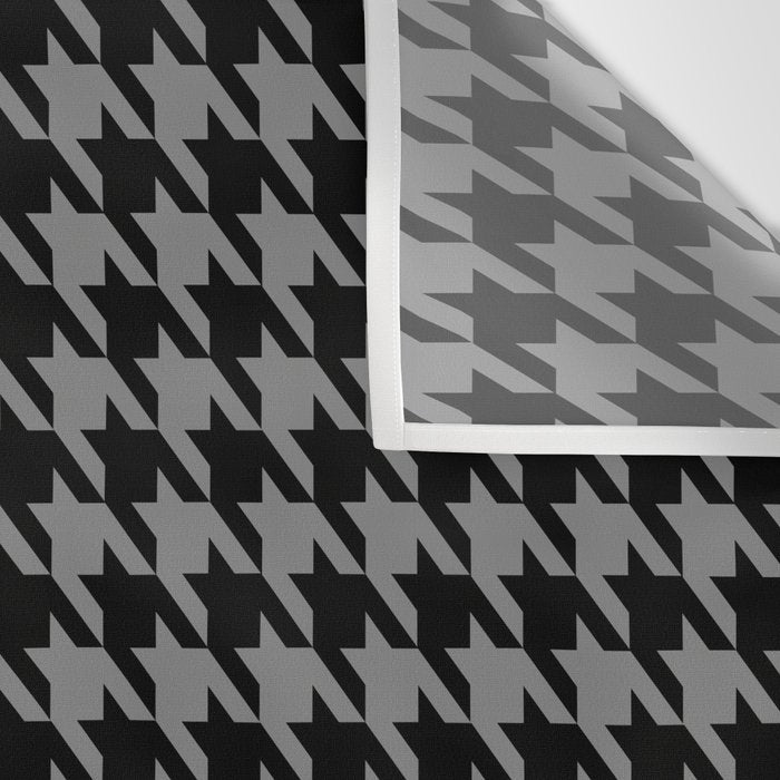 Black and Grey Classic houndstooth pattern Wall Tapestry Gallery Image 3