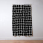 Black and Grey Classic houndstooth pattern Window Curtain Gallery Image 3
