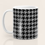 Black and Grey Classic houndstooth pattern Coffee Mug Gallery Image 3