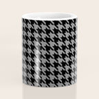 Black and Grey Classic houndstooth pattern Coffee Mug Gallery Image 4