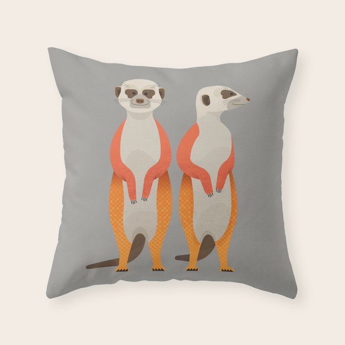 Whimsy Meerkats Throw Pillow Gallery Image 6