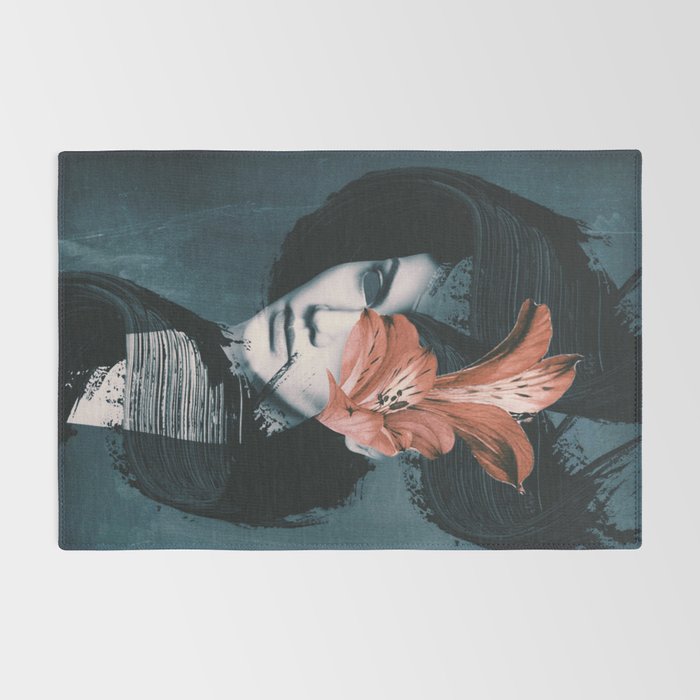 Red Flowers/Lady Portrait Rug Gallery Image 2