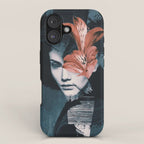 Red Flowers/Lady Portrait iPhone Case Gallery Image 1