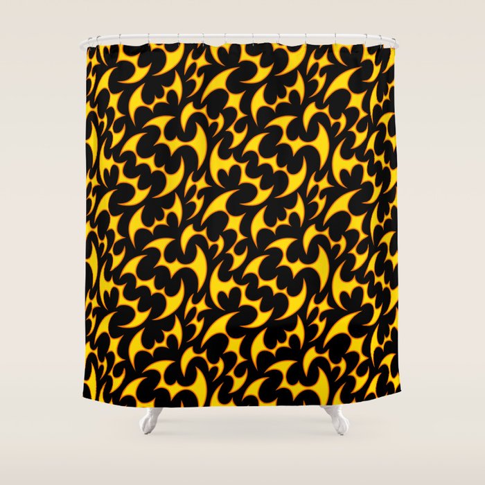 Abstract fire flame art pattern Shower Curtain Gallery Image 1