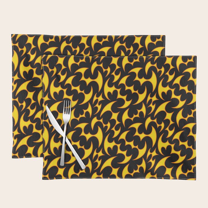 Abstract fire flame art pattern Placemat Gallery Image 1