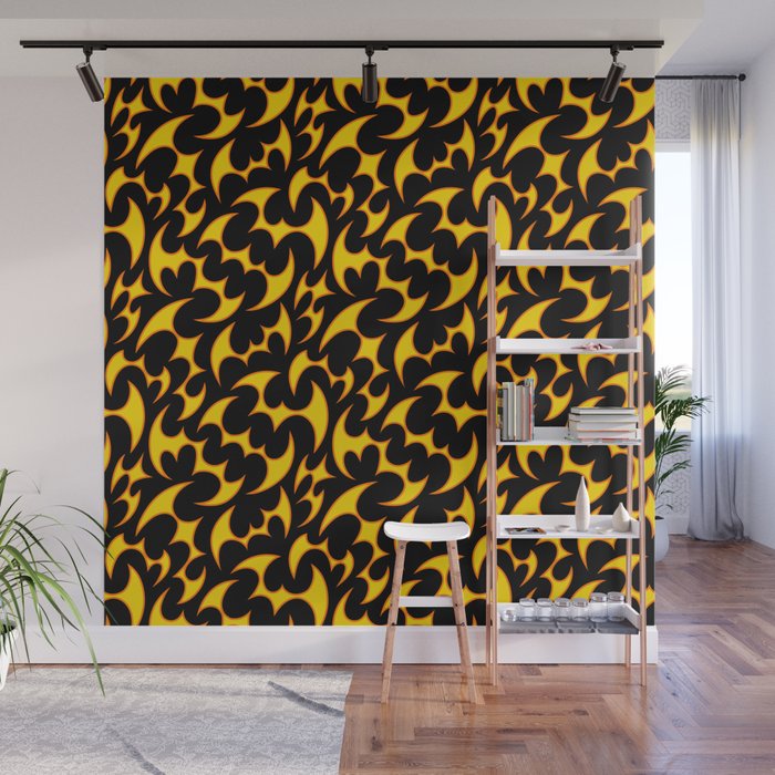 Abstract fire flame art pattern Wall Mural Gallery Image 1