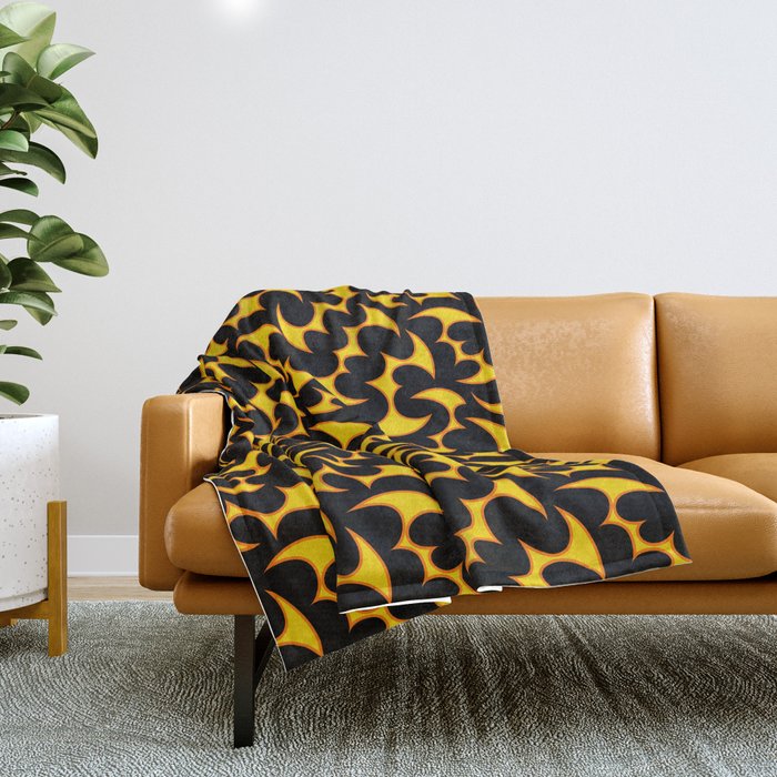 Abstract fire flame art pattern Throw Blanket Gallery Image 1