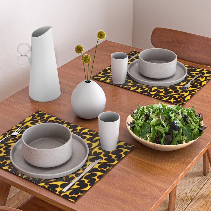 Abstract fire flame art pattern Placemat Gallery Image 2