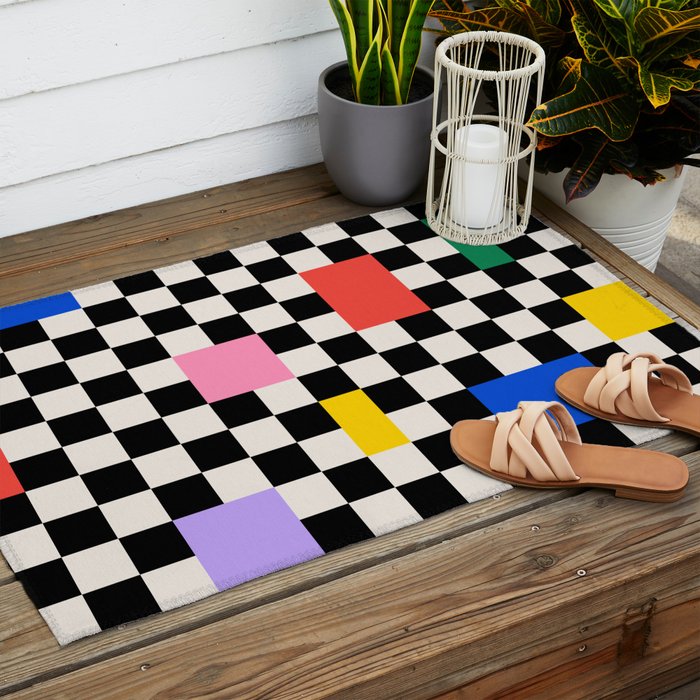 Patchwork: Bauhaus Check Edition Outdoor Rug Gallery Image 2