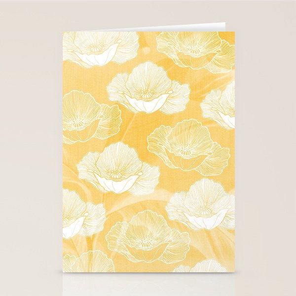 Poppy bloom - yellow Stationery Card Gallery Image 2