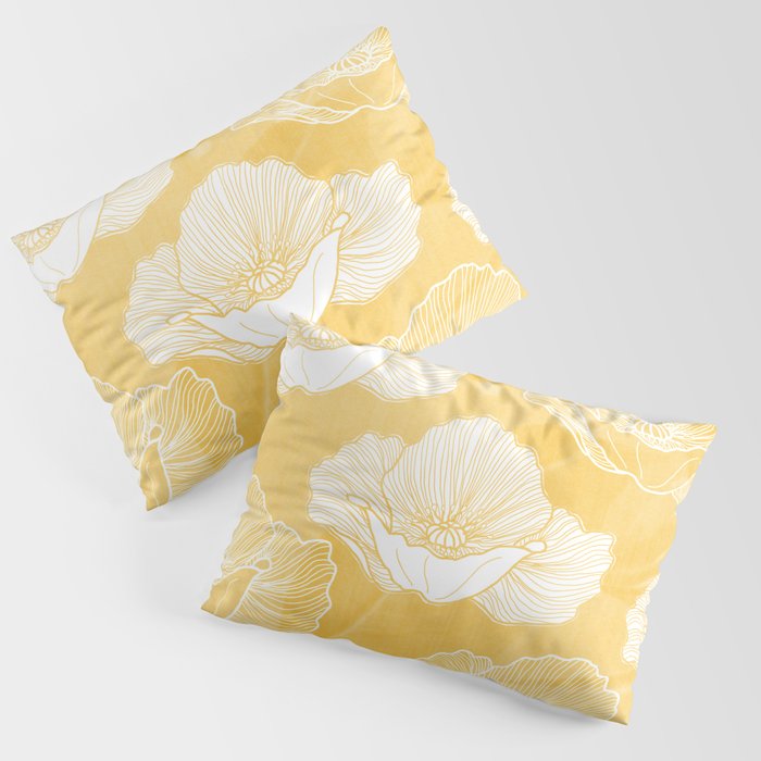 Poppy bloom - yellow Pillow Sham Gallery Image 3