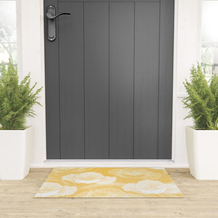 Poppy bloom - yellow Welcome Mat Gallery Image 3