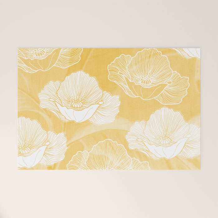 Poppy bloom - yellow Welcome Mat Gallery Image 1