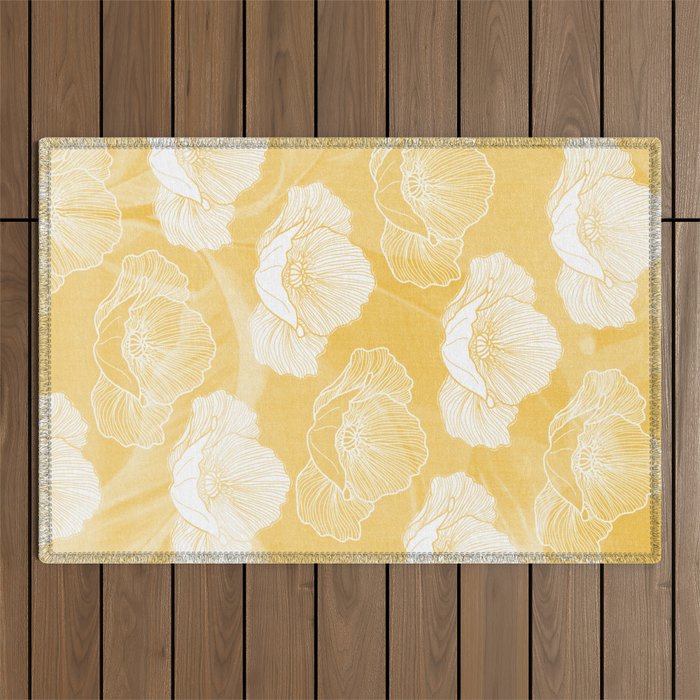 Poppy bloom - yellow Outdoor Rug Gallery Image 1