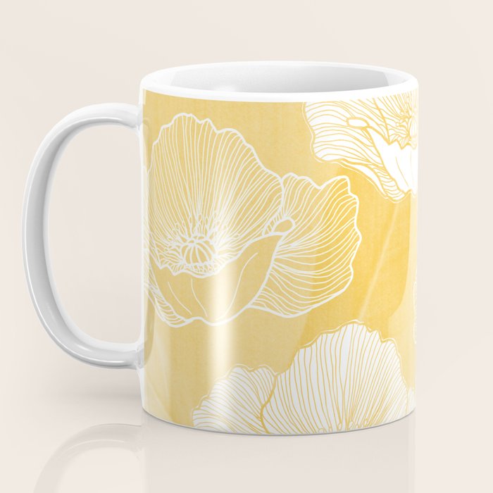 Poppy bloom - yellow Coffee Mug Gallery Image 3