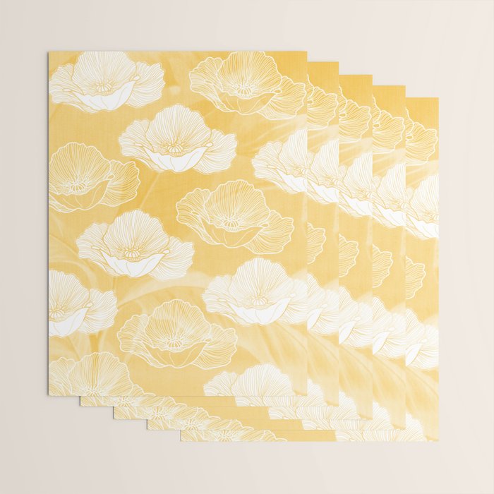 Poppy bloom - yellow Wrapping Paper Gallery Image 3