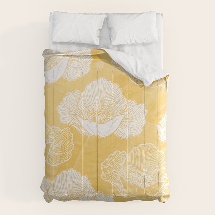 Poppy bloom - yellow Comforter Gallery Image 6