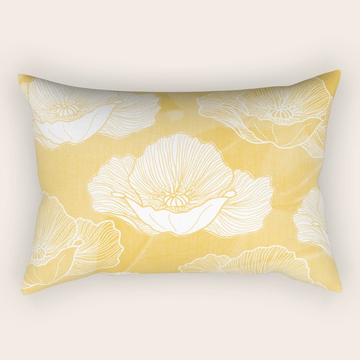 Poppy bloom - yellow Rectangular Pillow Gallery Image 1