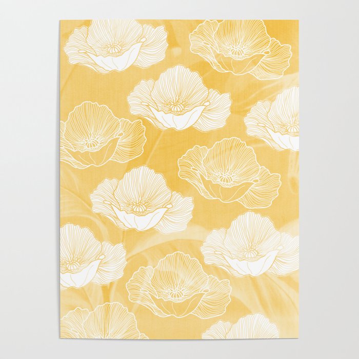 Poppy bloom - yellow Poster Gallery Image 4