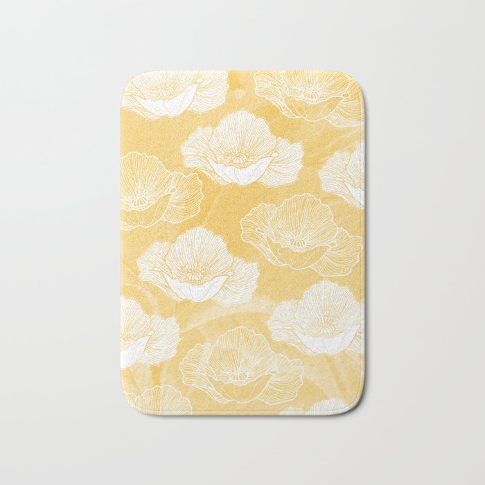 Poppy bloom - yellow Bath Mat Gallery Image 1