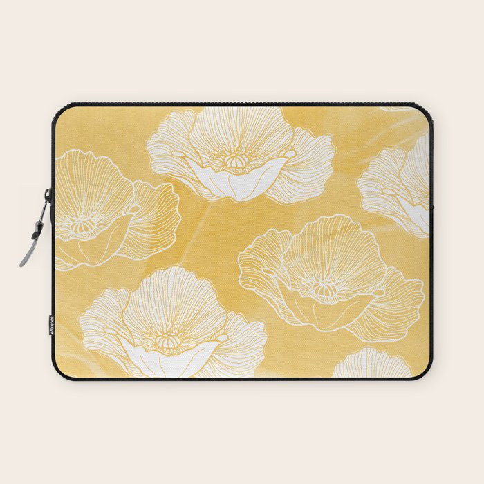Poppy bloom - yellow Laptop Sleeve Gallery Image 1